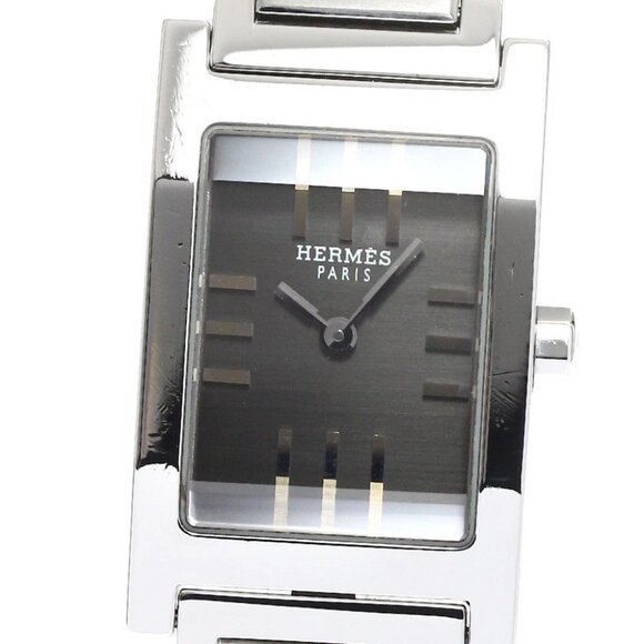 HERMES Tandem Gray Dial Quartz Ladies Watch - Picture 1 of 6
